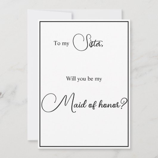 姉妹にブライズメイドをお願いする提案カード 招待状 (正面)