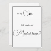 姉妹にブライズメイドをお願いする提案カード 招待状 (正面/裏面)