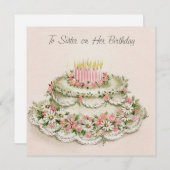 姉妹に彼女の誕生日ヴィンテージスタイル シーズンカード (正面/裏面)