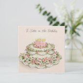 姉妹に彼女の誕生日ヴィンテージスタイル シーズンカード (スタンド正面)