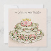 姉妹に彼女の誕生日ヴィンテージスタイル シーズンカード (正面)