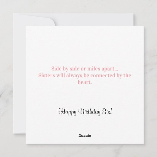 姉妹に彼女の誕生日ヴィンテージスタイル シーズンカード (裏面)