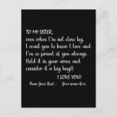 姉妹に特別な愛を込めて 私の姉へ 愛してる ポストカード (正面)