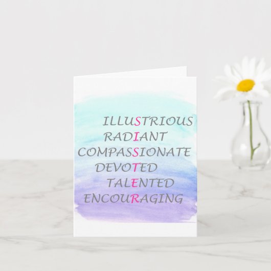 姉妹のことを表現する言葉 カード (小さな植物)