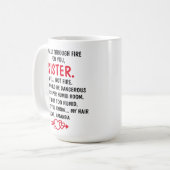 姉妹のためになら火の中もくぐる コーヒーマグカップ (正面左)