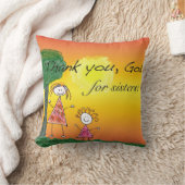 姉妹のために神-枕を感謝していして下さい クッション (ブランケット)