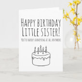 姉妹のためのおもしろいなバースデー・カードユーモアのあるなカード カード (黄色い花)