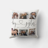 姉妹のためのビッグシスタースクリプトギフト写真コラージュ クッション (裏面)