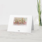 姉妹のためのピンクおよび紫色のハッピーバースデーカード カード (裏面)