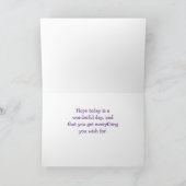 姉妹のためのピンクおよび紫色のハッピーバースデーカード カード (内部)