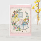 姉妹のためのヴィンテージの母の日カード カード (黄色い花)