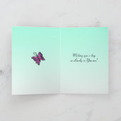 姉妹のための明るかわいらしい誕生日 カード (内部)