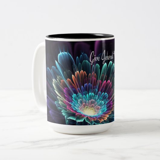 姉妹のためのJWギフト – 2025年文字コーヒーマグ ツートーンマグカップ (正面左)