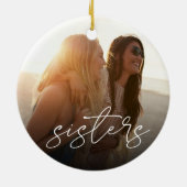 姉妹のオーバーレイ写真 セラミックオーナメント (裏面)
