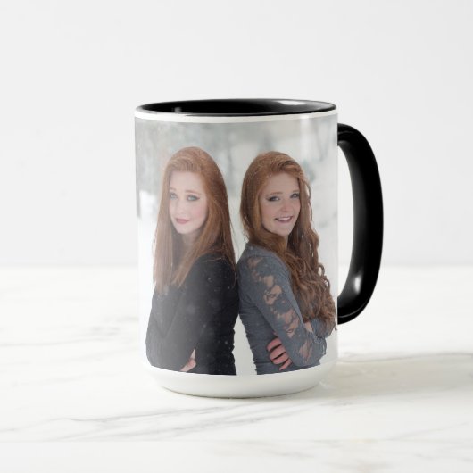 姉妹のカスタムなマグはZazz_itによって写真15oz加えます マグカップ (正面右)