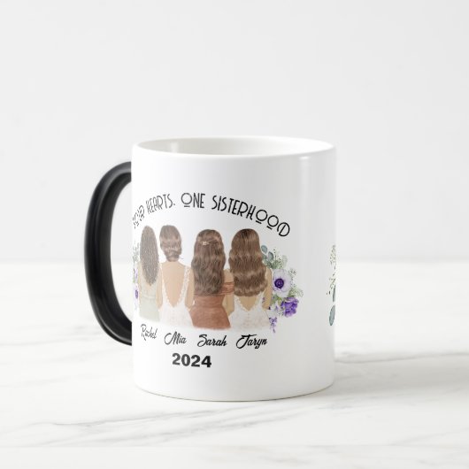 姉妹のギフトで繋がる4人のハート モーフィングマグカップ (正面左)