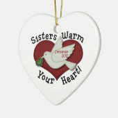 姉妹のクリスマスの鳩2012年 セラミックオーナメント (左)