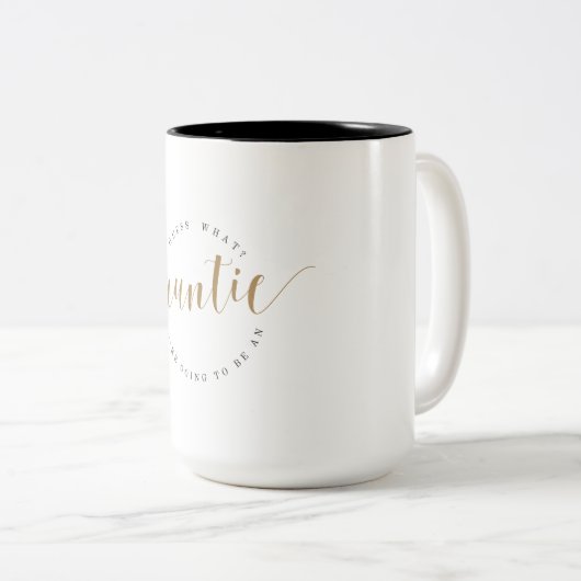 姉妹の伯母さんのための妊娠の発表! ツートーンマグカップ (正面右)