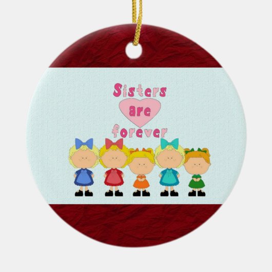 姉妹の円形のオーナメント セラミックオーナメント (正面)