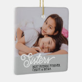 姉妹の写真のパーソナライズ セラミックオーナメント (右)