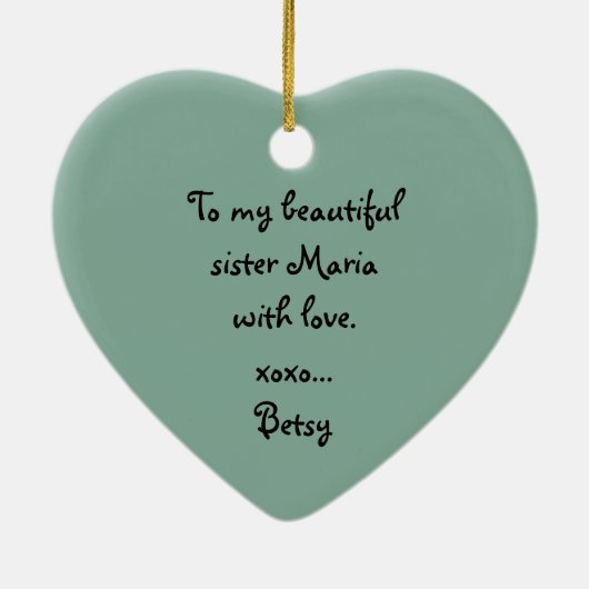 姉妹の写真の記念品のオーナメント セラミックオーナメント (裏面)