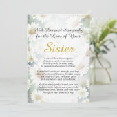 姉妹の喪失の悔やみや弔慰 カード (スタンド正面)