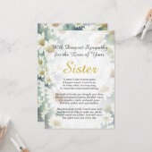 姉妹の喪失の悔やみや弔慰 カード (正面/裏面インサイチュ)