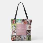 姉妹の定義 ピンクの楽しい写真コラージュ ギャル仕様 トートバッグ (裏面)