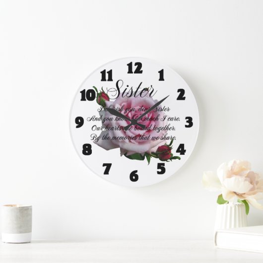 姉妹の引用文 ラージ壁時計 (ホーム)