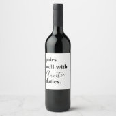 姉妹の役割にぴったり 赤ちゃん発表 ワインラベル (正面)