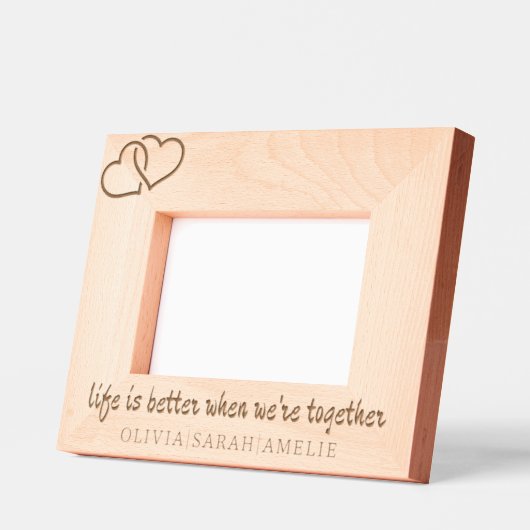 姉妹の愛の写真フレーム、人生は一緒に良い レーザー彫刻フレーム (左)