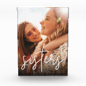 姉妹の手書きスクリプトオーバーレイ フォトブロック (正面)