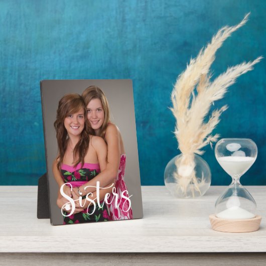 姉妹の手書きスクリプト フォトプラーク (側面)