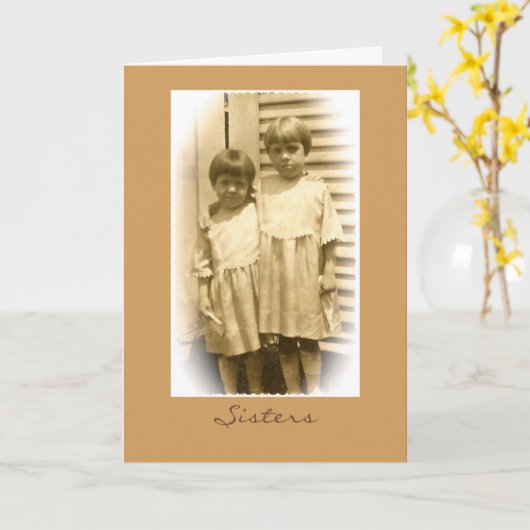 姉妹の挨拶状 カード (黄色い花)