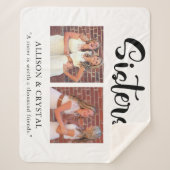 姉妹の書道2フォトコラージュ引用文ギフト シェルパブランケット (正面)