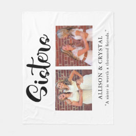 姉妹の書道2フォトコラージュ引用文ギフト フリースブランケット