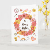 姉妹の母の日のフローラ平和と愛 カード (黄色い花)