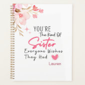 姉妹の種類のプランナー – ギフトパーソナライズされた プランナー手帳 (正面)