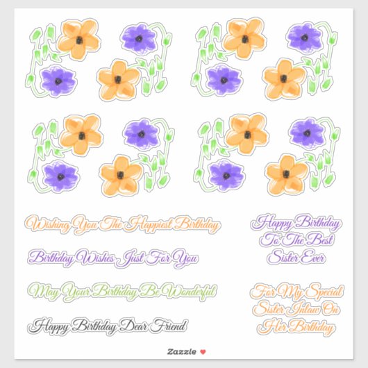 姉妹の義理と友人の誕生日の願い シール (シート)