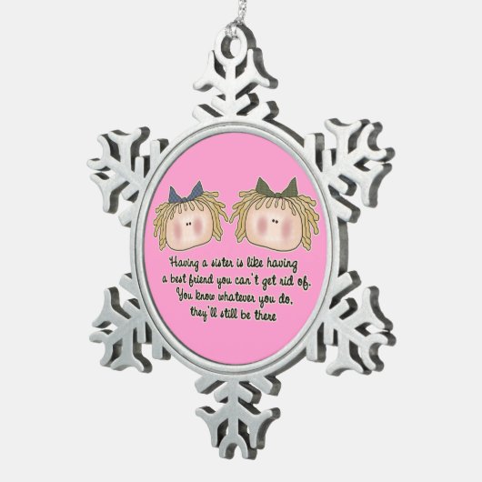 姉妹の詩の休日のクリスマスの雪片のオーナメント スノーフレークピューターオーナメント (右)