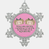 姉妹の詩の休日のクリスマスの雪片のオーナメント スノーフレークピューターオーナメント (正面)