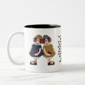 姉妹の詩の感情的なコーヒー・マグ ツートーンマグカップ (左)