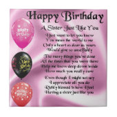 姉妹の詩-ハッピーバースデーのデザイン タイル (正面)