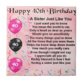 姉妹の詩-第40誕生日 タイル (正面)