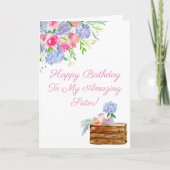 姉妹の誕生日にアジサイとバラの花の水彩画 カード (正面)