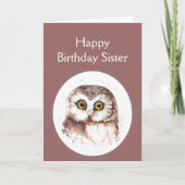 姉妹の誕生日のWhooo愛のかわいいフクロウのユーモア カード (正面)
