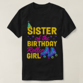 姉妹の誕生日ローラーガールローラースケートで滑る Tシャツ (デザイン正面)