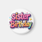 姉妹の誕生日虹のバブルギフト 姉妹へのプレゼント マグネット (正面)