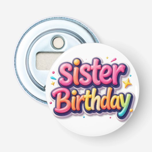 姉妹の誕生日虹色バブルギフト 妹へ 栓抜き (正面)
