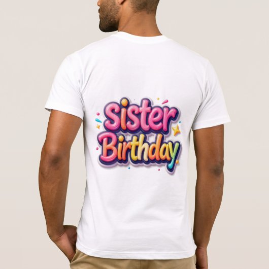 姉妹の誕生日虹色バブルギフト 妹へ Tシャツ (裏面)